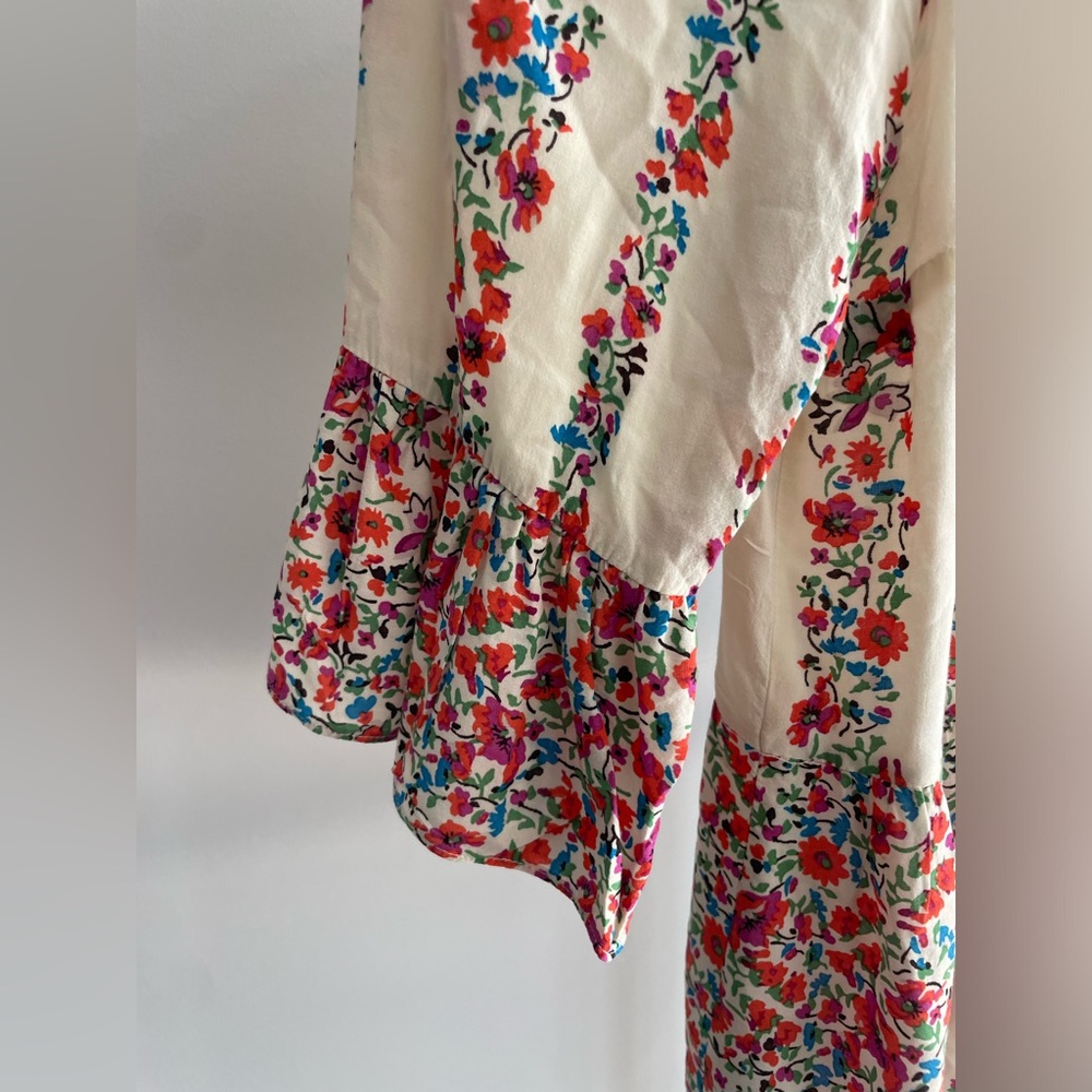 Anthropologie Maeve Womens Top Size 0 Button Hiver Boho Cottagecore Blouse Lace - Picture 7 of 14